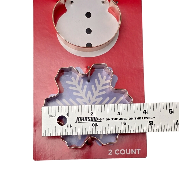 NWT Christmas Cookie Cutters Set 2pc Snowman and Snowflake Stainless Steel - Picture 5 of 8